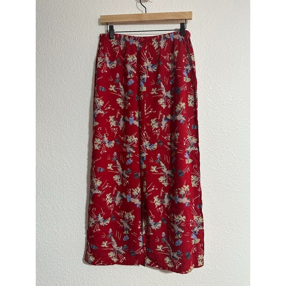 Vintage 2 Piece Set Medium‎ Skirt Long Sleeve Red Jamaica Island Life Vacation - Picture 9 of 12